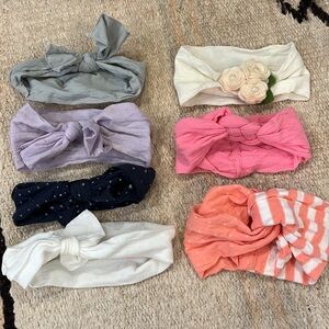 7-pc collection of soft infant headwraps headbands